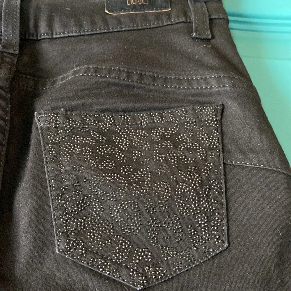 Girls LIU•JO BEDAZZLED BLACK JEANS 24” Waist - Picture 5 of 12